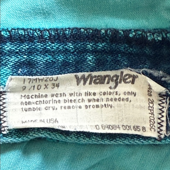 80’s Vintage Wrangler Acid Wash High Rise Jeans - Turquoise - Picture 5 of 7